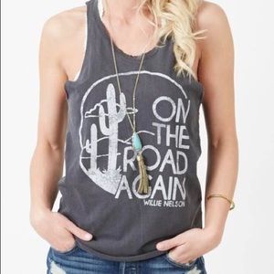 On The Road Again Willie Nelson Junkfood Band tee
